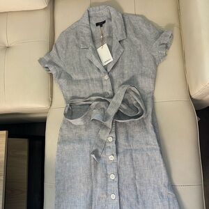 🩵Quince 100% European Linen Button Front Dress - XS - NWT🩵